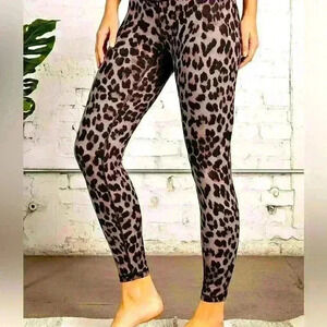 Rae Mode black and brown Leopard Print Leggings small